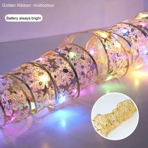 크리스마스 장식 소품 가랜드 리본 요정 빛 크리스마스 장식 크리스마스 트리 장식품 홈, 금색 빛, 10m