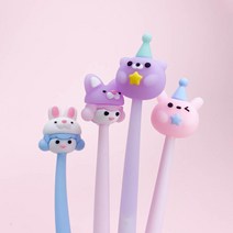 [맙소사잡화점] 붕붕 파티 친구들 펜 / 젤펜 / 볼펜 /피규어 / 3D 볼펜 / 이모티콘 /표정, 고양이 모자