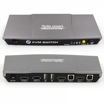 TESmart 티이스마트 HKS0201A20 2대1 HDMI KVM스위치허브 하나의 키보드 마우스로 HDMI콘솔 두대의 HDMI장치제어