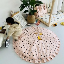 KASLAY 아기 원형 러그 솜 세트
