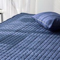 폭신한 고정밴드고정밴드 순면 패밀리 사이즈 누빔 침대 패드 8가지 색상, 네이비