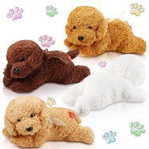 HyDren 4 Pieces Dog Stuffed Animal 11 Inch Puppy Plush Toy Soft Weighted Plush Animals Golden Doodle, 한개옵션0