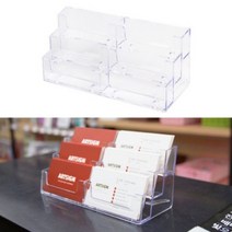 투명 6칸 명함 거치대 쿠폰 꽂이 케이스 홀더 박스 통 사무실 명함함 카페 매장 사무용품