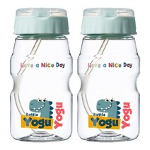 주하우스 1+1코멕스 요구요구 빨대물병 460ml/트라이탄 소재/ 귀엽고 실용성 좋은 유아물병, 민트+민트