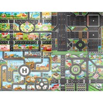 자동차도로매트 미니카 주차놀이 도로놀이 놀이방매트, 04.씨티(도시)