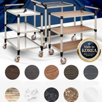 병원 이동식 배식 무빙카트 식당 주방 배달 국산 2단 3단신대 웨건 트레이 논슬립, 일반형 오레건월넛 3단 신대