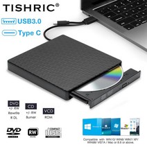 CD롬 외장ODD CD리더기 TISHRIC 유형 C/USB 3.0 외부 DVD 드라이브 CD 플레이어 PC DVD-RW ROM CD-RW Macbo, 02 Usb3.0 Type c