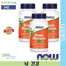 나우푸드 도파무쿠나 천연 도파민 90정 3병 / NOW Foods Dopa Mucuna 90ct 3bt Exp. 2024/07, 3개, 90정 3개