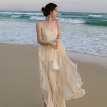 바캉스룩 원피스 나시원피스 샤랄라 드레스 바캉스 여름 하와이 해변 비치 여신 휴가