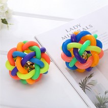 반려동물 놀이 장난감 소형 꽈배기 방울볼 말랑말랑 새끼강아지 장난감 6.5cm 2개세트, 2개입
