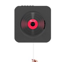 벽걸이 휴대용 CD 플레이어 휴대용 cd 벽 장착형 블루투스 붐 박스 홈, 블랙 EU 플러그