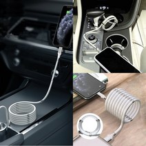 투미 돌돌이 마그네틱케이블 줄꼬임방지 자석 차량용 고속충전 케이블 C타입 5핀 PD CtoC, 마이크로 5핀, 1M(0.9m)