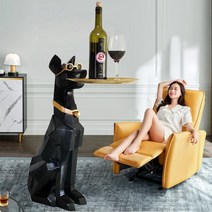 블랙 그레이하운드 대형 장식인형 개모형 인테리어, 블랙 도베르만 72cm