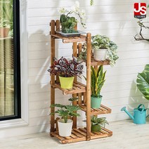 JS리빙 원목 화분진열대 베란다 화분정리대 55*27*124 우드 엘레나 화분대 거실 다육이 모던 [모델명: ELENA_0298*BD], 엘레나 (네츄럴) 화분대