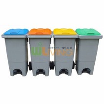 분리수거함(HDPE) (다용도함120L 페달형) 대용량재활용통 재활용, 색상:초록|타입:스치로폼