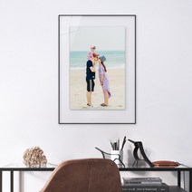 슬림 알루미늄 액자 B2, 골드, (고리)세로형, 출력물포함