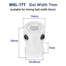 타이밍풀리 MXL 밍 풀리 보어 4 5 6 635 8mm 17 개 톱니 동기 휠 벨트 폭 10mm K 타입 3D 프린터 액세서리, 03 6mm_02 11mm_01 1 개
