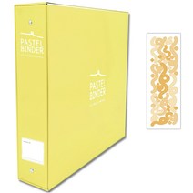 메이커리 파스텔텔바인더 접착식 사진앨범 대형 1권 + 컨페티 스티커 1매, 레몬 화이트 내지(50매)
