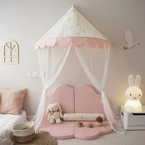 어닝룸텐트 트레일러 카고 도킹 차박 텐트 귀여운 곰 장미 인쇄 어린이 놀이 북유럽 스타일 아기 침대 캐노피 그물 휴대용 집 방 장식, [02] rose