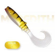 메러디스 70mm 90mm 110mm 식인종 곡선 꼬리 인공 wobblers 낚시 미끼 소프트 미끼 실리콘 shad 웜 베이스 미끼 수플, 110mm 5개, C
