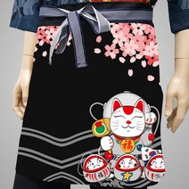 Gudaform 허리앞치마 / 일식 디자인 유니폼 앞치마, GAP-0601-스페이스 블랙, 1개