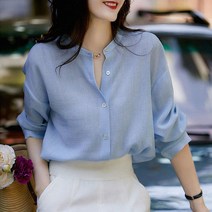 SJW 봄가을 빅카라 셔츠 남방 무지 오버핏 블라우스 여성상의 빅사이즈 M~4XL 3컬러