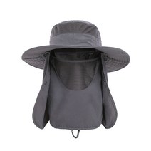 얼굴 방패가있는 접이식 여름 태양 방지 모자 분리형 보호 모자 통기성 페이셜 가드 야외 해변 낚시 하이킹, [08] Dark Gray