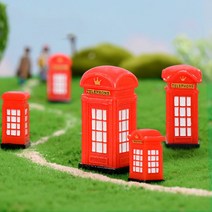 미스토토 테라리움 재료 레드 전화 부스 미니어처 피규어, P1027_3번 전화부스 4.6cm 1P