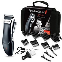 Remington HC363C 이발기 세트(자가 연마 세라믹 코팅 면도날 8개의 빗 부착물 + 전문 케이스 및 기타 액세서리 전원/배터리 작동 리튬) 이발기 -21962, 교체용 빗 부착