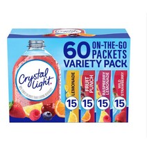 Crystal Light Lemonade Fruit Punch Raspberry Lemonade and Wild Strawberry Powdered Drink Mix 60 ct