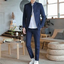 캐쥬얼 양복 정장 남자 슈트 룩 차이나 자수 슬림 스탠딩카라 강건한 사나이 외 청년 343676647