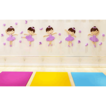 댄스 교습소 발레 무용 학원 체육관 벽 데코 스티커, 모델 3018B 핑크블랙 S