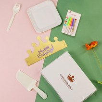 빈티지 디저트 커트러리 포크 나이프 케이크 식기 식판 식품급 캡 세트 생일 캔들 베이킹 6종 1회용, 01 5인분 정사각접시5세트 화이트무티슈