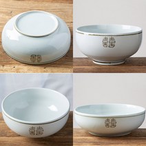 냉면기 소면기 대면기 전통문양 큰 비빔밥 라면 우동 그릇 대형 도자기 면기 희고백자, 1개