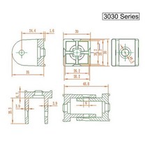 아연 합금 생활 경첩 2020/3030 슬롯 6/8mm 알루미늄 프로파일 피팅 직각 유연한 피벗 조인트 커넥터 1 개, 3030