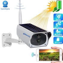 태양광 패널 인버터 설치 태양열 10 0P 솔라 WiFi 카메라 야외 IR 비전 2 웨이 배터리 IP TF 카드 CCTV 감시, Cam X Battery X 128G, 6mm