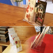 A6 전단지 꽂이 / 아크릴 포켓형 거치대 / 브로슈어 브로셔 받침대, 1단-2칸