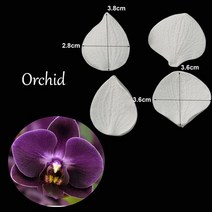 대형 모란 장미 튤립 난초 꽃 꽃잎 Veiner 실리콘 금형 Gumpaste 설탕 퐁당 점토 케이크 장식 ToolC337, [23] Orchid