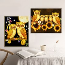 파센 2P 액자 보석십자수 캔버스형 DIY 키트 40 x 50 cm, FN02.귀한부엉이