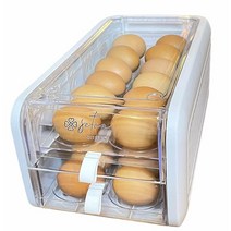 Generic 냉장고용 에그 홀더 용기 대용량 닭 달걀용 신선한 다층 박스 냉장고 보관 주방 정리 세련된 디자인 (화이트 미디엄 2겹 계란 24개), Medium 2-Layer 24 eggs, White