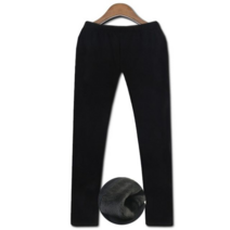 오너클랜 여성용 클라우디오 무지 밍크털 레깅스-블랙