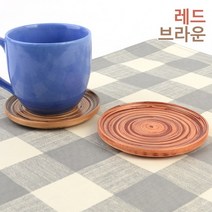 뉴펀 원형 나무 컵받침 1P 인테리어컵받침 디자인컵받침 우드컵받침, 브라운