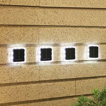 LED 무선 정원 사각직부등 백색 2P 산책로 건물 화단 간편설치 외벽조명 태양광충전간접등 아파트외벽비상등 계단벽부등 카페간판조명등 자동으로켜지는외부등