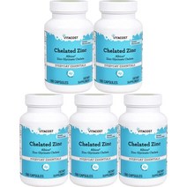 비타코스트 Vitacost Chelated Zinc Albion 킬레이트화 아연 30mg 알비온 비스글리시네이트 함유 180정 5병, x, 1개