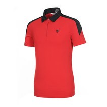 볼빅 남성 컬러배색 반집업 반팔 카라 티셔츠 VMTSK403_RE