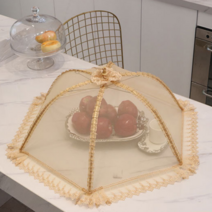 깔끔 레트로 레이스 반찬보 밥상보, 깔끔 육각, 1개