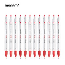 모나미 라이브칼라(화이트 축) 단색 1다스, 레드(12자루)