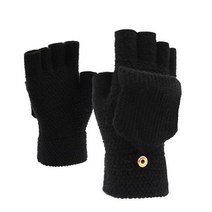이너 장갑 Knit Convertible Gloves Touchscreen Fingerless Flip Men Wool DXAA