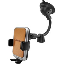 차량용 젤패드 유리흡착 대쉬보드 핸드폰 태블릿 거치대 휴대폰, 2.가죽 휴대폰 무선충전거치대 CT-W12세트 카멜