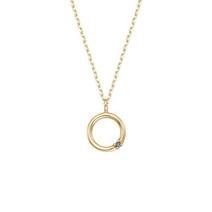 로이드 원형 팬던트 블루다이아 목걸이 14K 18K